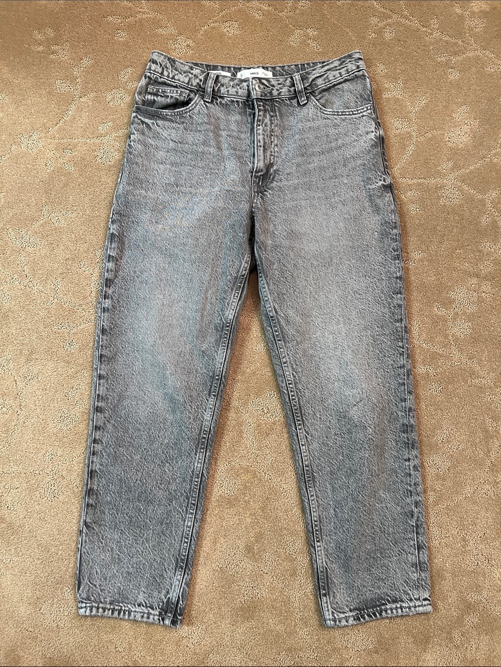 Mango Stone Washed Gray Mom Jeans, Sz 6